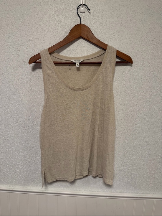 Banana Republic Factory Tops - Banana Republic Factory Beige Scoop Neck Linen Blend Tank Top